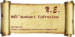 Nádudvari Eufrozina névjegykártya